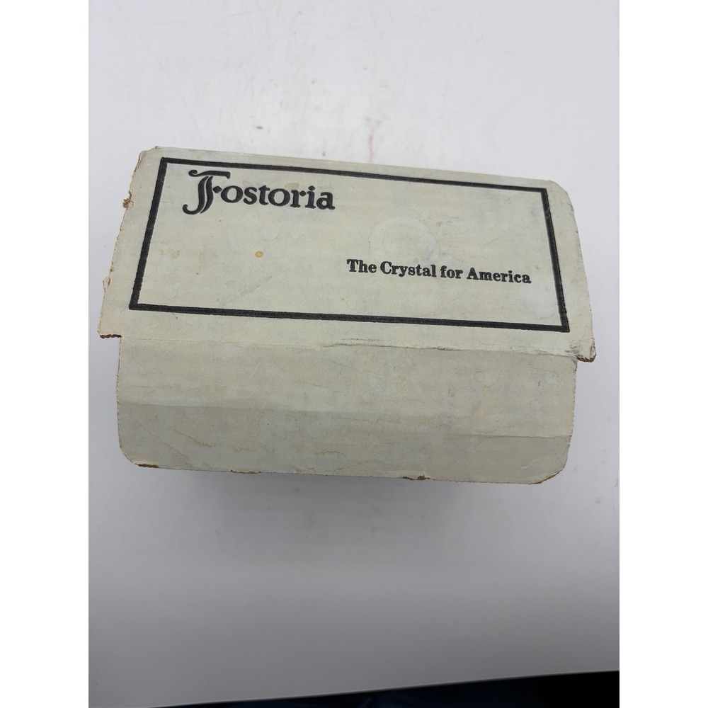 Vintage Fostoria Crystal Clear Glass Coaster Set w Box Set of 8 Drink Coasters